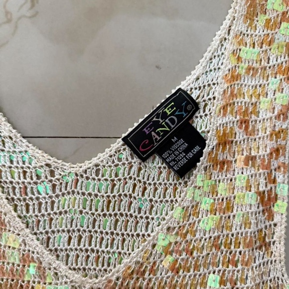 Eye Candy Gold Sequin Tank Top - Picture 2 of 3